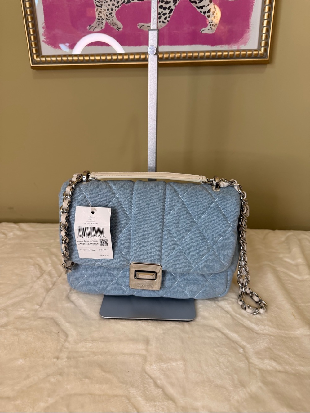 Kate Spade Carey quilted denim small flap crossbody bag